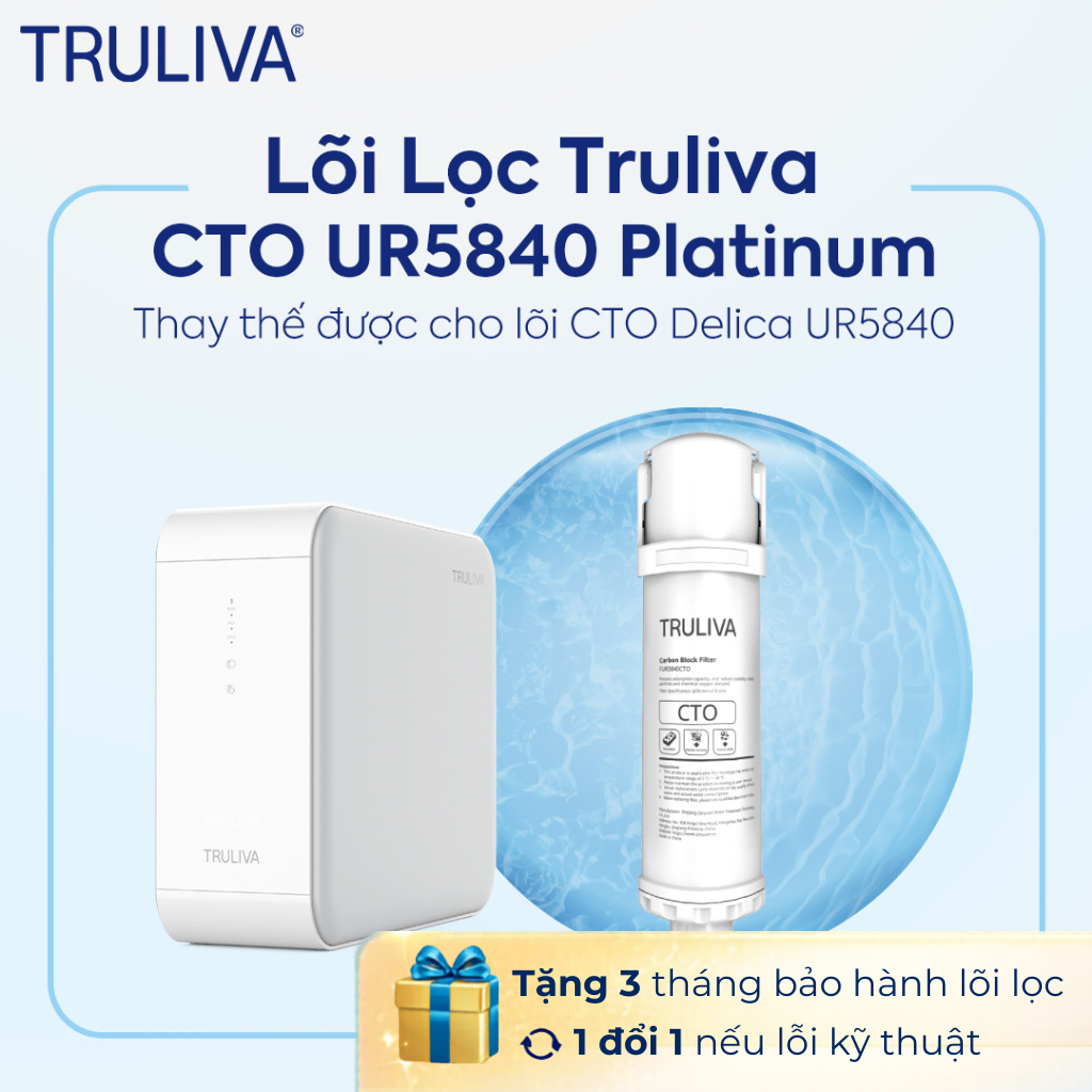 Tặng 3 tháng bào hành lõi lọc cto 58